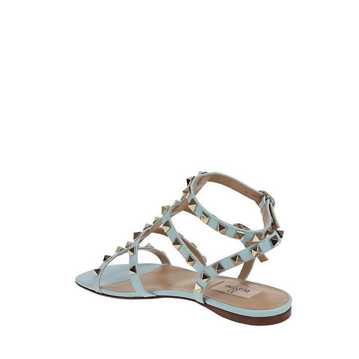 Valentino Garavani Blue Calfskin Flat Sandals