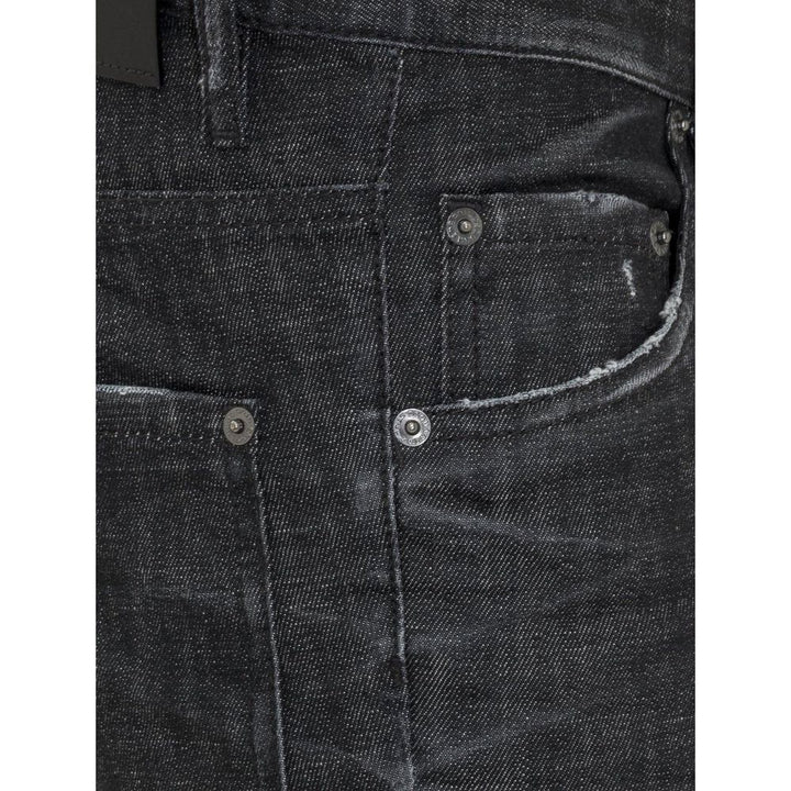 Dsquared² Black Cotton Slim Fit Jeans