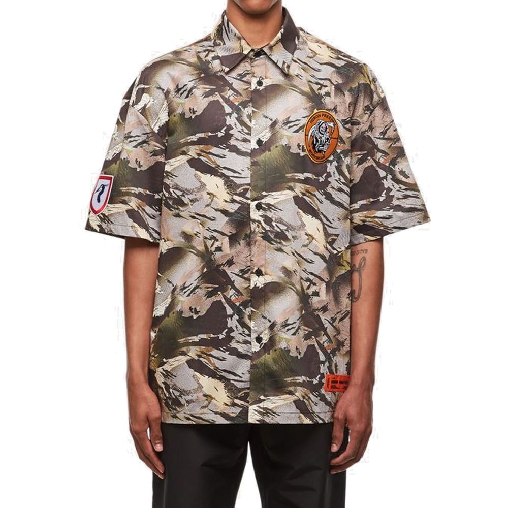 Heron Preston Bicolor Cotton Pattern Shirt