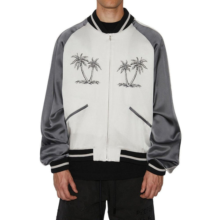 Palm Angels Gray Acetate Bomber