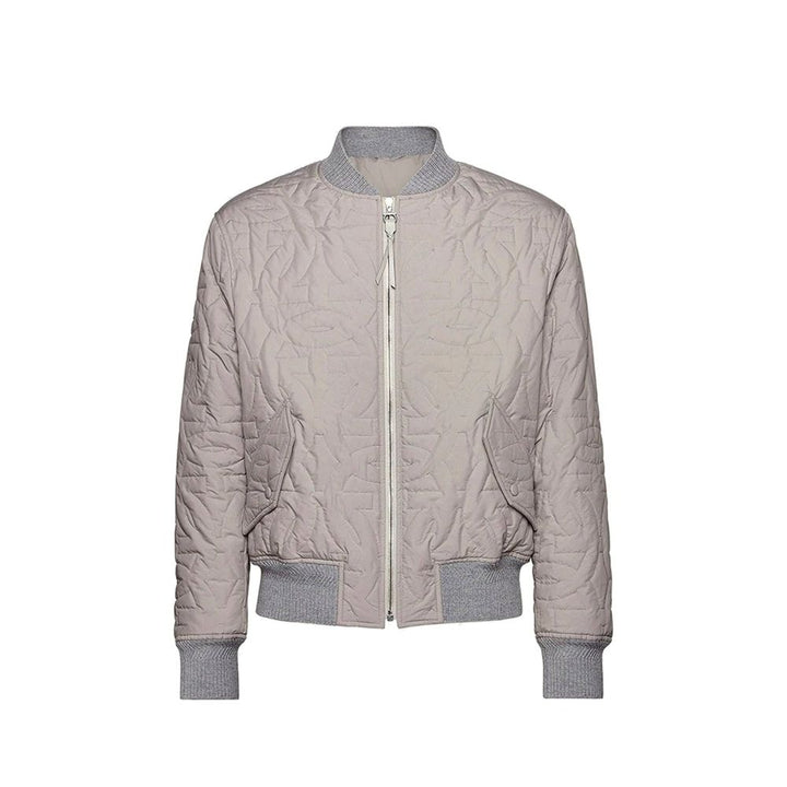 Salvatore Ferragamo Gray Polyester Bomber