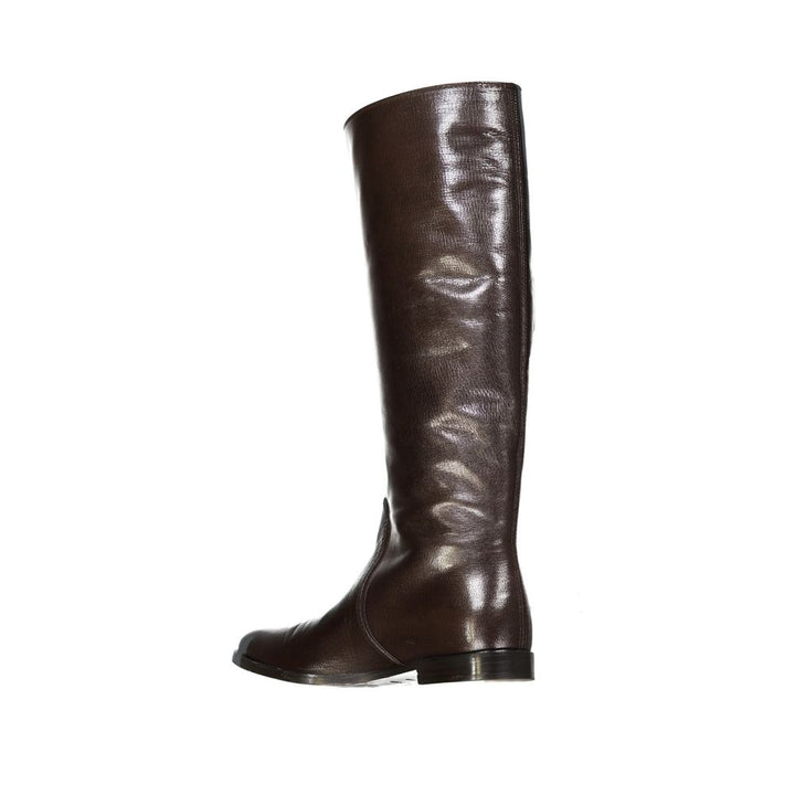 Sergio Rossi Brown Calfskin Over The Knee