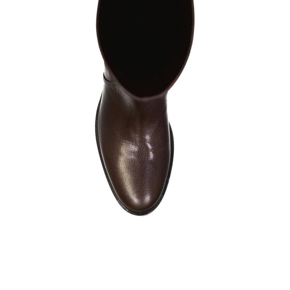 Sergio Rossi Brown Calfskin Over The Knee