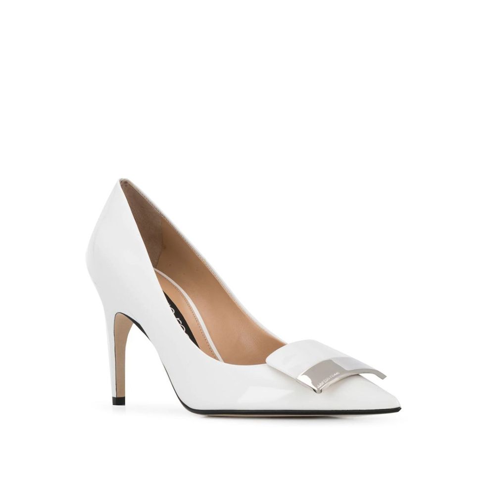 Sergio Rossi White Calfskin High Heel Pumps
