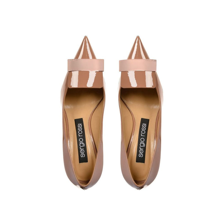 Sergio Rossi Beige Lamb Leather High Heel Pumps