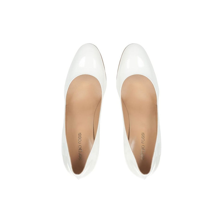 Sergio Rossi White Calfskin High Heel Pumps