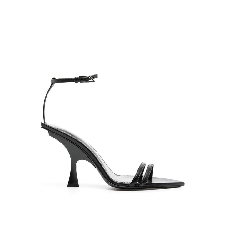 The Attico Black Silk Stiletto Heel Sandals