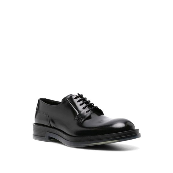 Alexander McQueen Black Calfskin Oxfords And Derbies