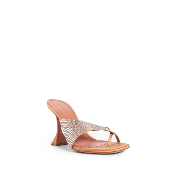 Amina Muaddi Orange Silk Mules