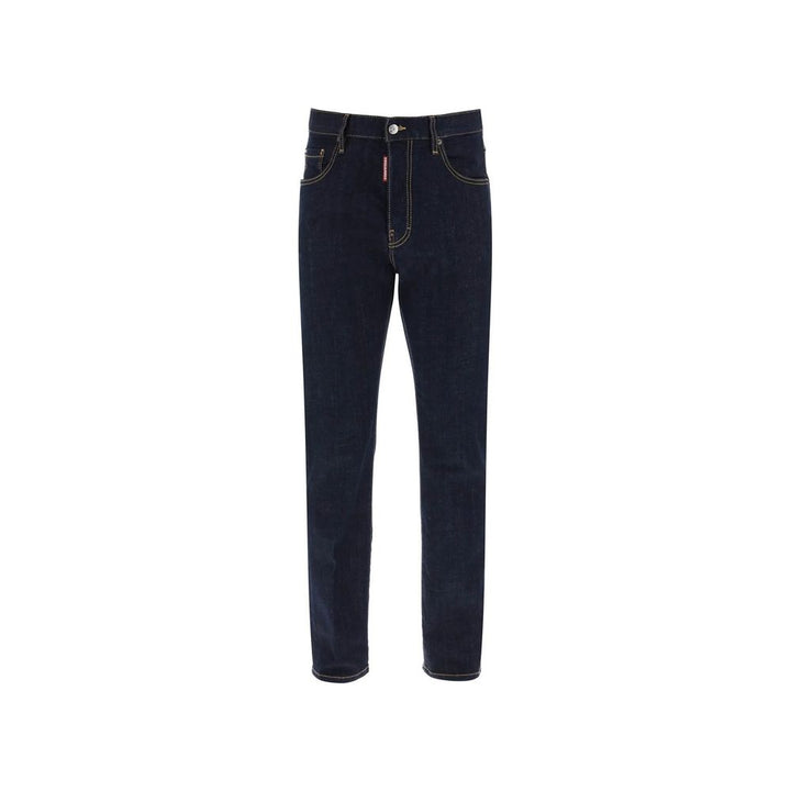 Dsquared² Blue Cotton Straight-Leg Jeans