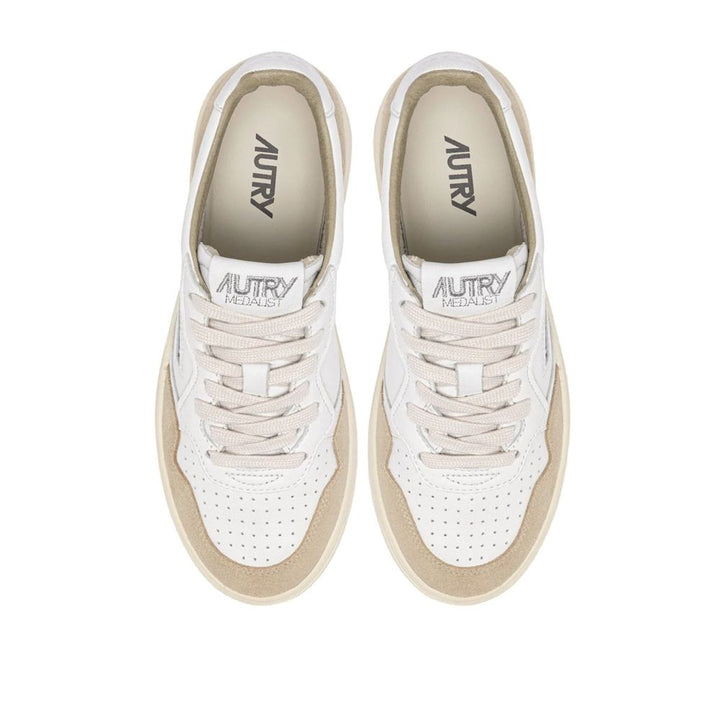 Autry White Goatskin Low Top Sneakers