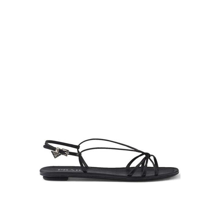 Prada Black Calfskin Strap-On Sandals