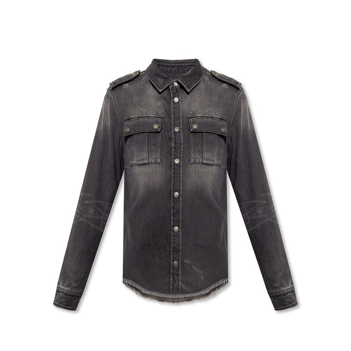 Balmain Black Denim Shirt
