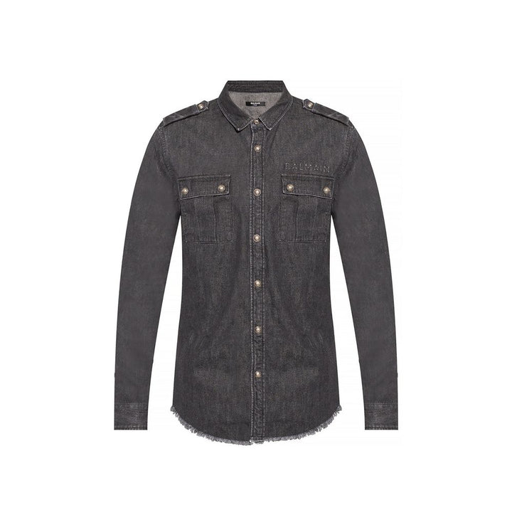 Balmain Black Denim Shirt