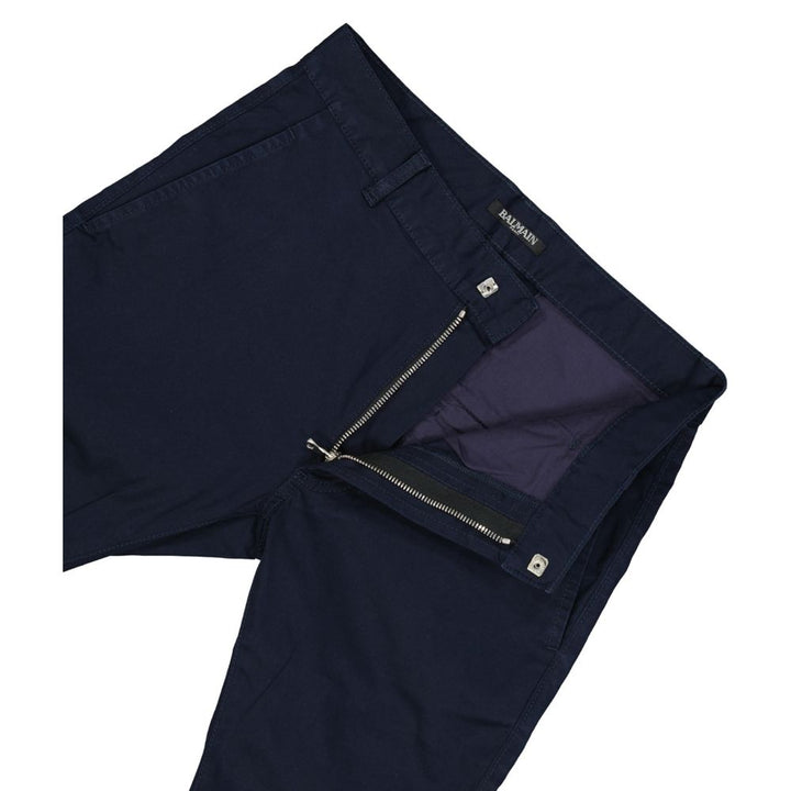 Balmain Blue Cotton Casual Pants