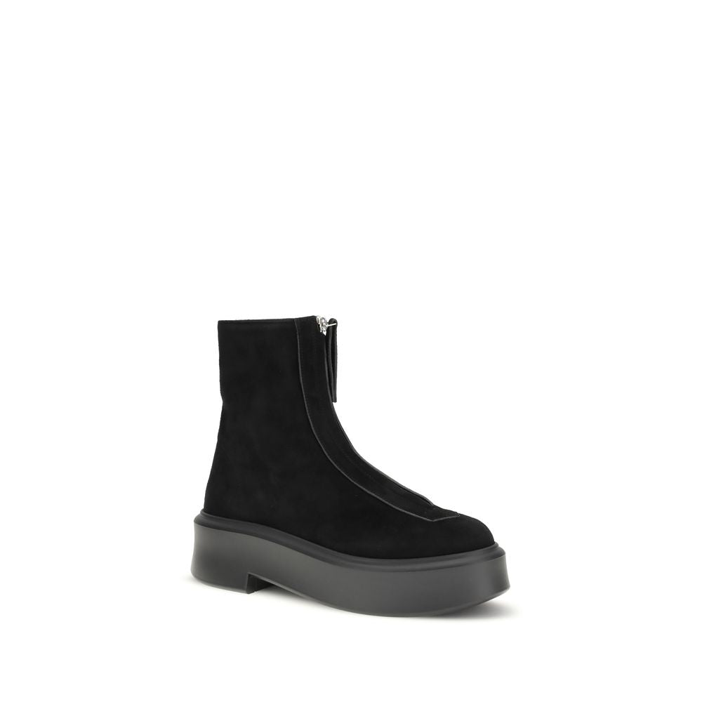 The Row Black Rubber Ankle Boots