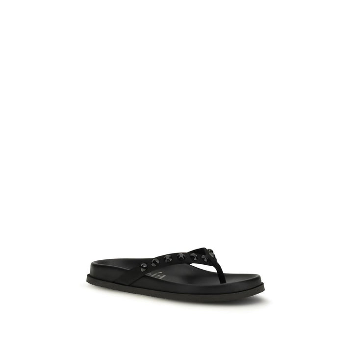 Pedro García Black Rubber Flat Sandals