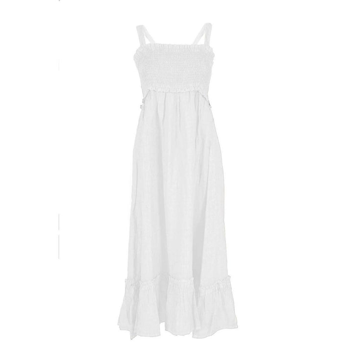 Yes Zee White Linen Casual Dress