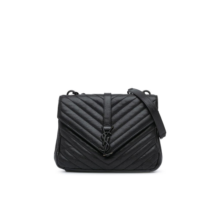 Saint Laurent Black Leather Satchel Bag