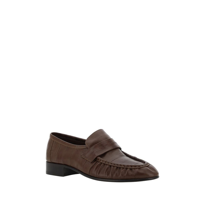 The Row Brown Calf Leather Bos Taurus Slip-On Loafers