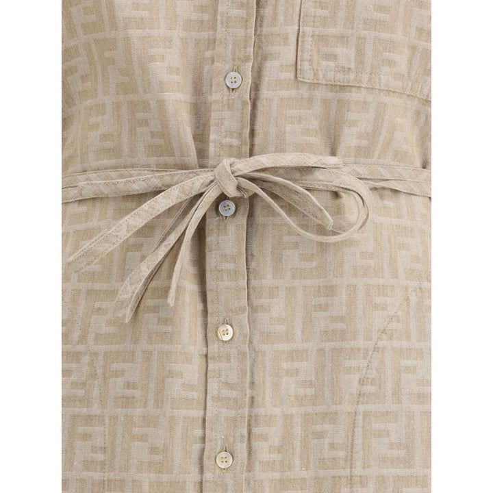 Fendi Beige Cotton Casual Dress