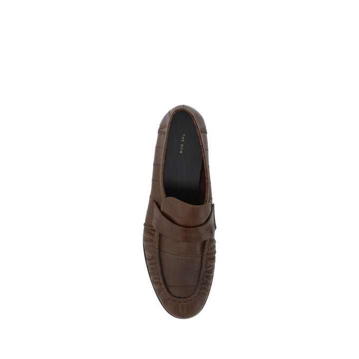 The Row Brown Calf Leather Bos Taurus Slip-On Loafers