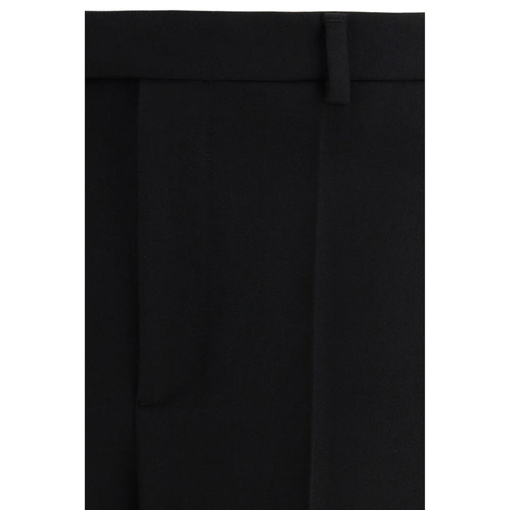 Valentino Black Fleece Wool Dress Pants