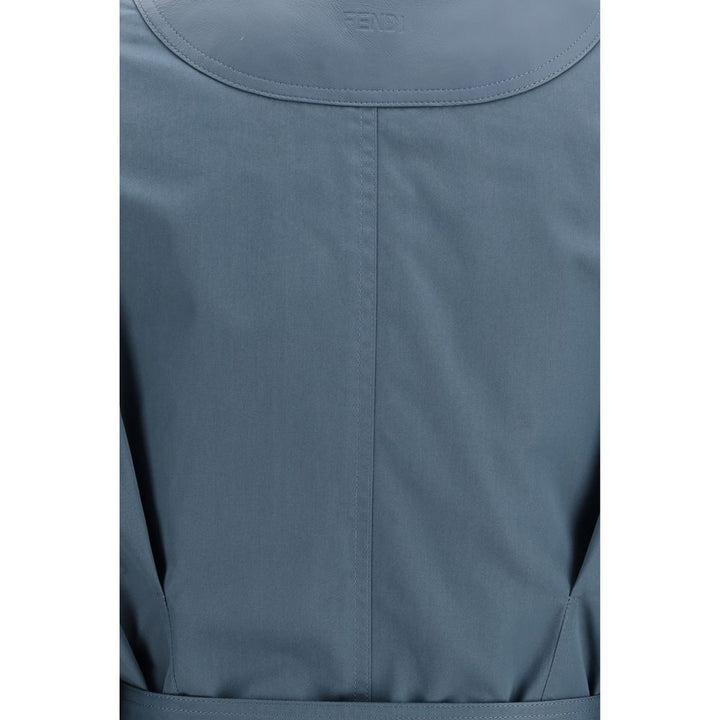 Fendi Light Blue Cotton Coat