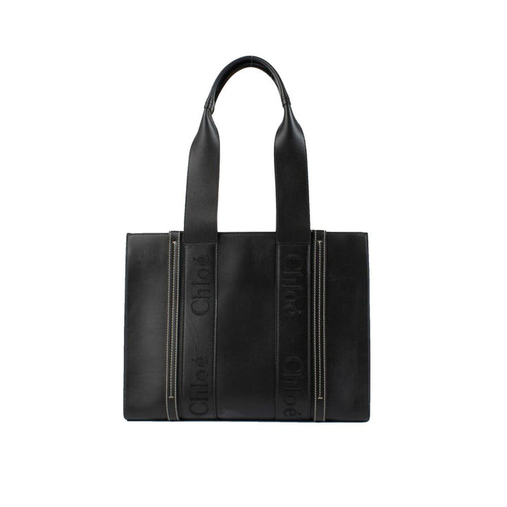 Chloé Black Leather Tote Bag