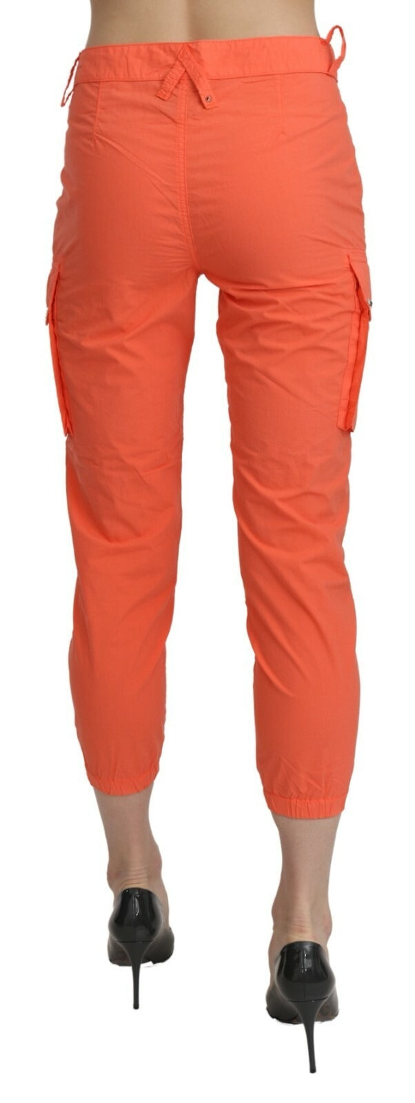 CYCLE Cotton Orange High Waist Skinny Cropped Trouser Pants