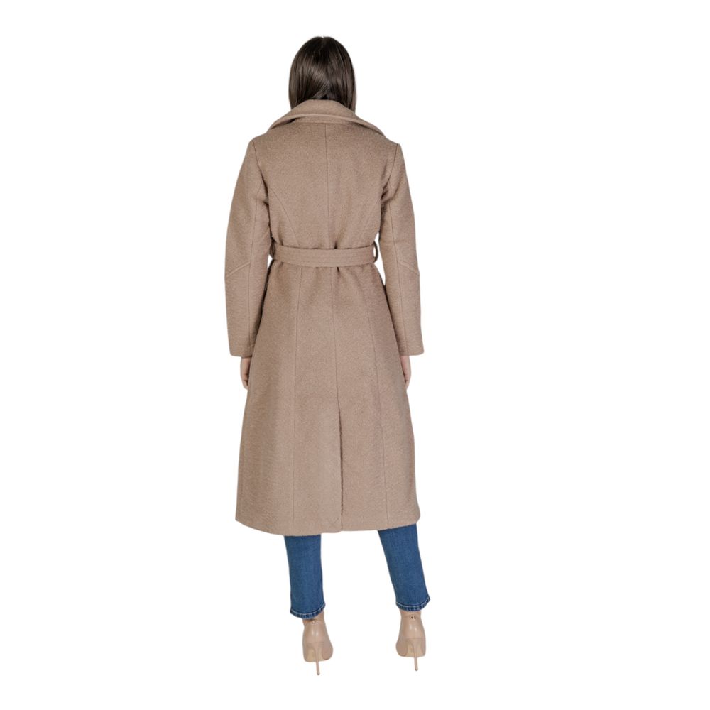 Vila Clothes Beige Polyester Coat