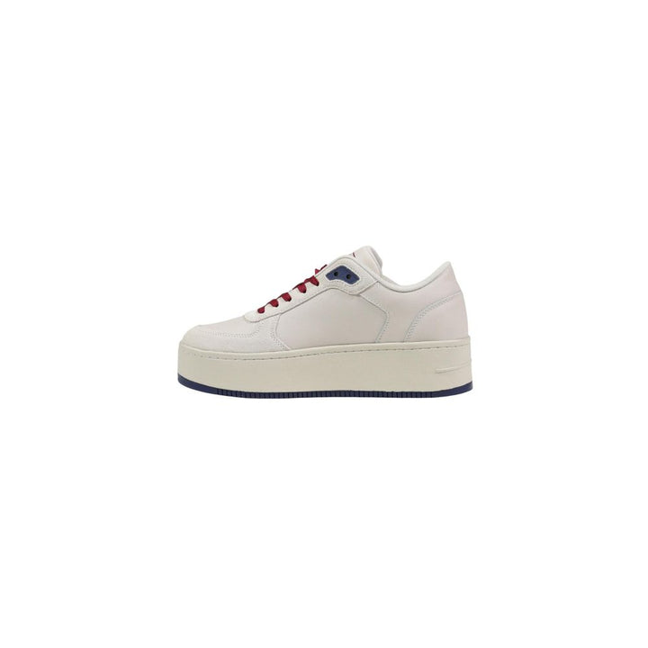Tommy Hilfiger Jeans Beige Leather Platform Sneakers