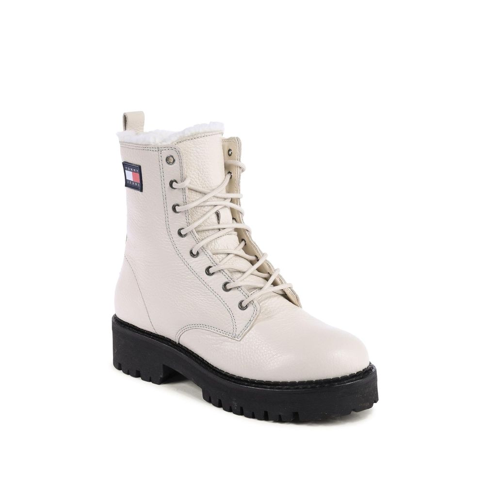 Tommy Hilfiger Beige Leather Ankle Boots