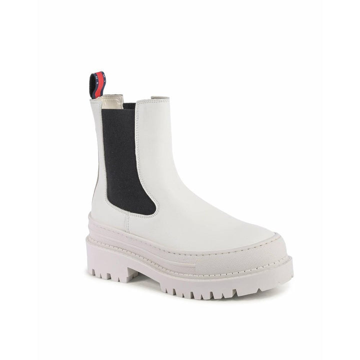 Tommy Hilfiger White Leather Ankle Boots