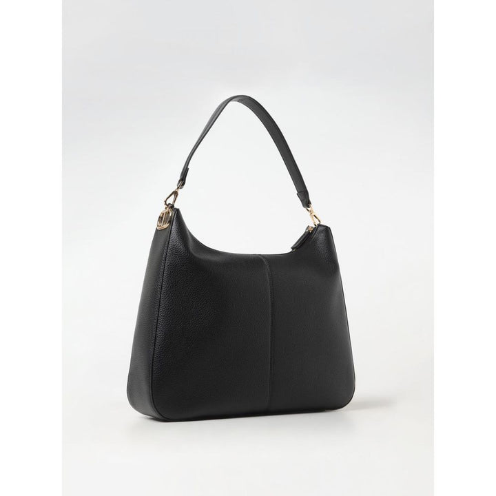 Twinset Black Leather Shoulder Bag