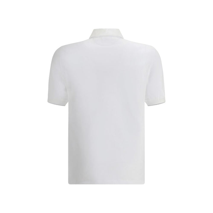 Brunello Cucinelli White Cotton Polo Shirt