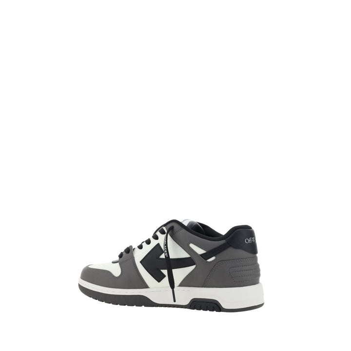 Off-White Gray Calf Leather Bos Taurus Low Top Sneakers