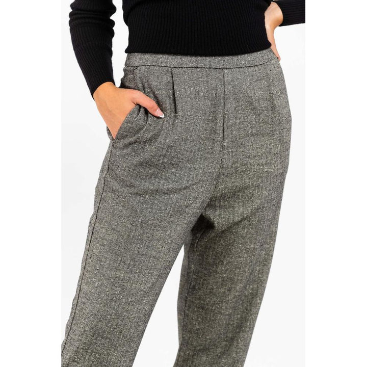 Gas Black Wool Casual Pants