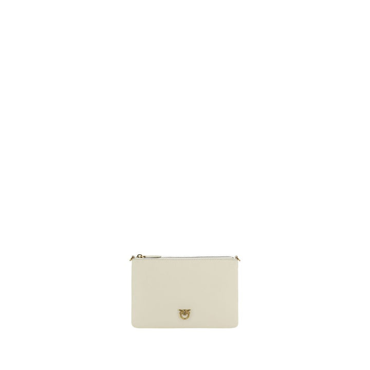 PINKO Cream Calf Leather Bos Taurus Shoulder Bag