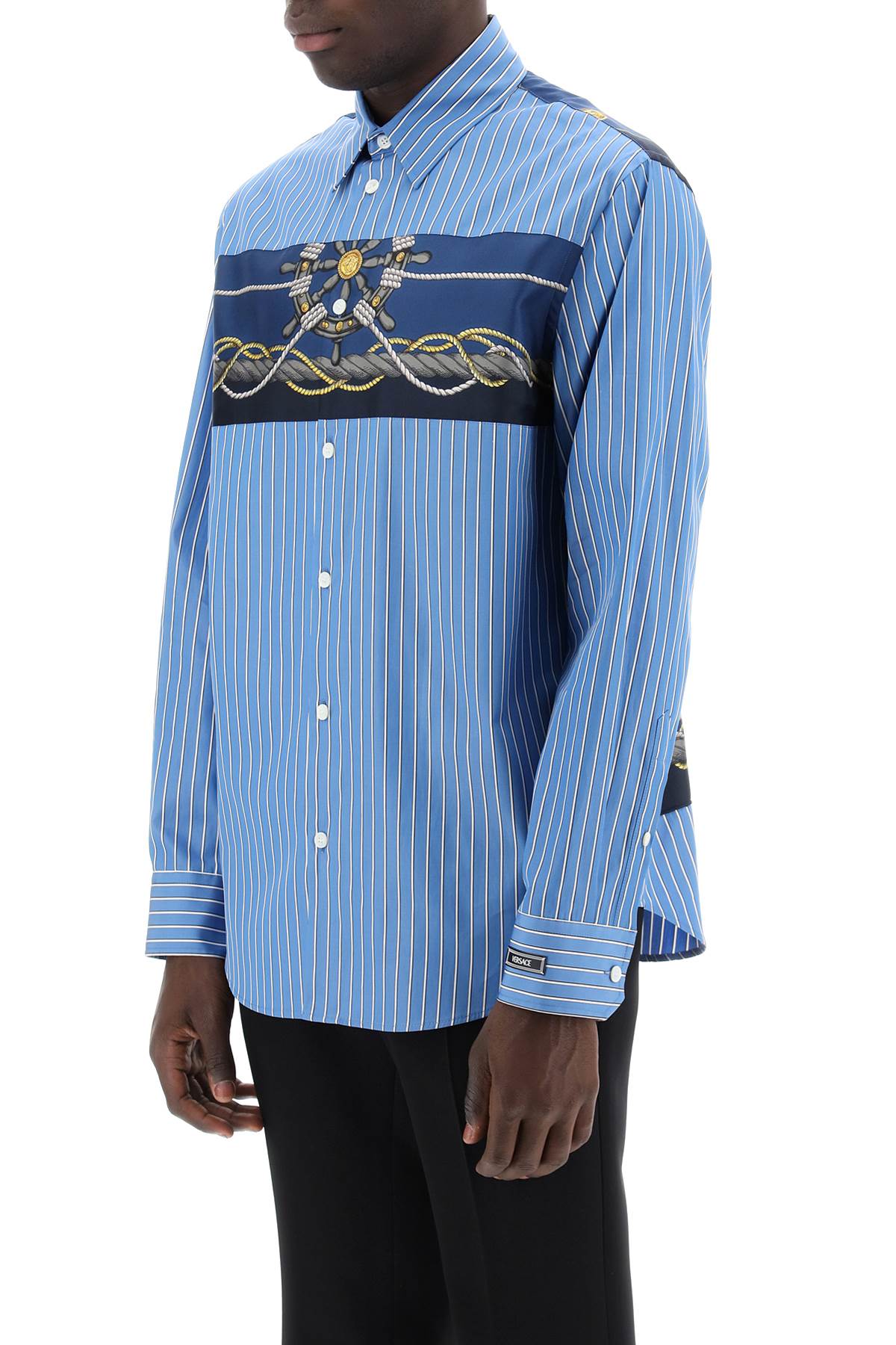striped shirt with versace insert-3