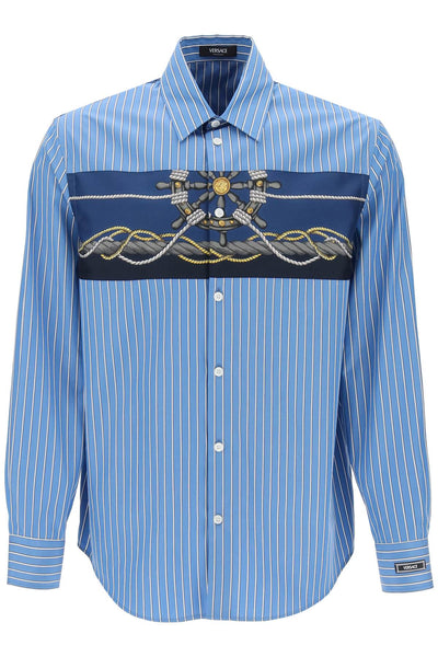 striped shirt with versace insert-0