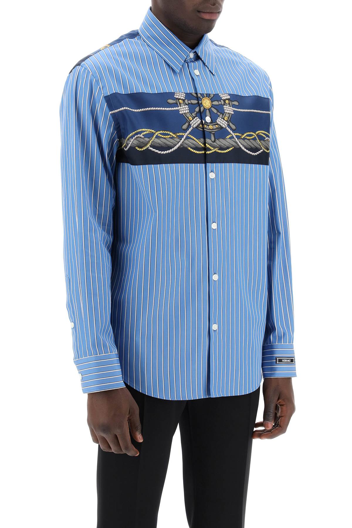 striped shirt with versace insert-1
