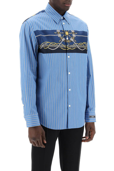 striped shirt with versace insert-1