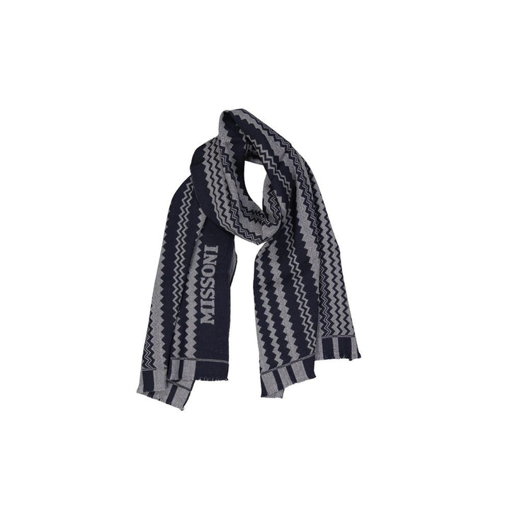 Missoni Blue Wool Scarf