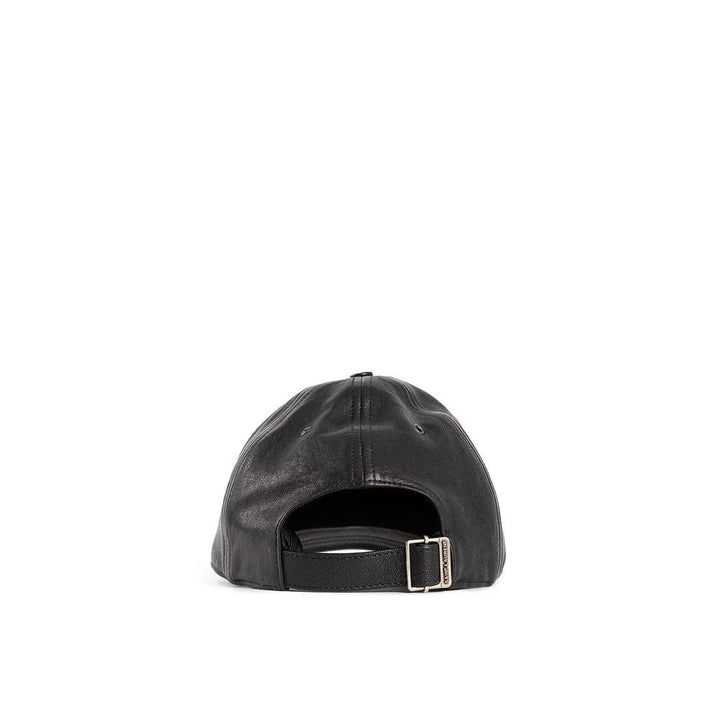 Saint Laurent Black Lamb Leather Cap (Baseball Hat)
