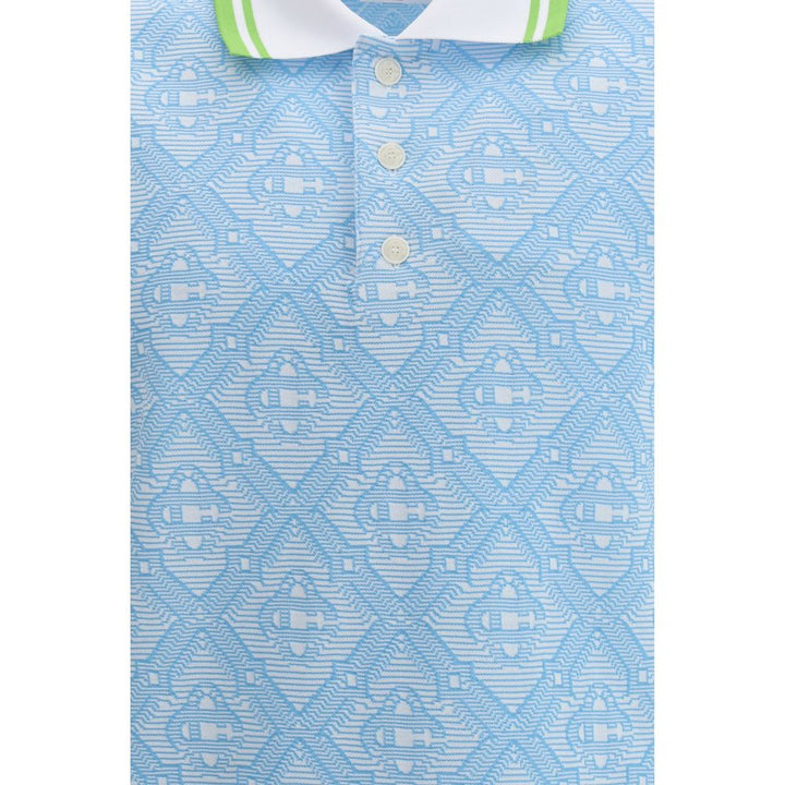 Casablanca Light Blue Cotton Polo Shirt