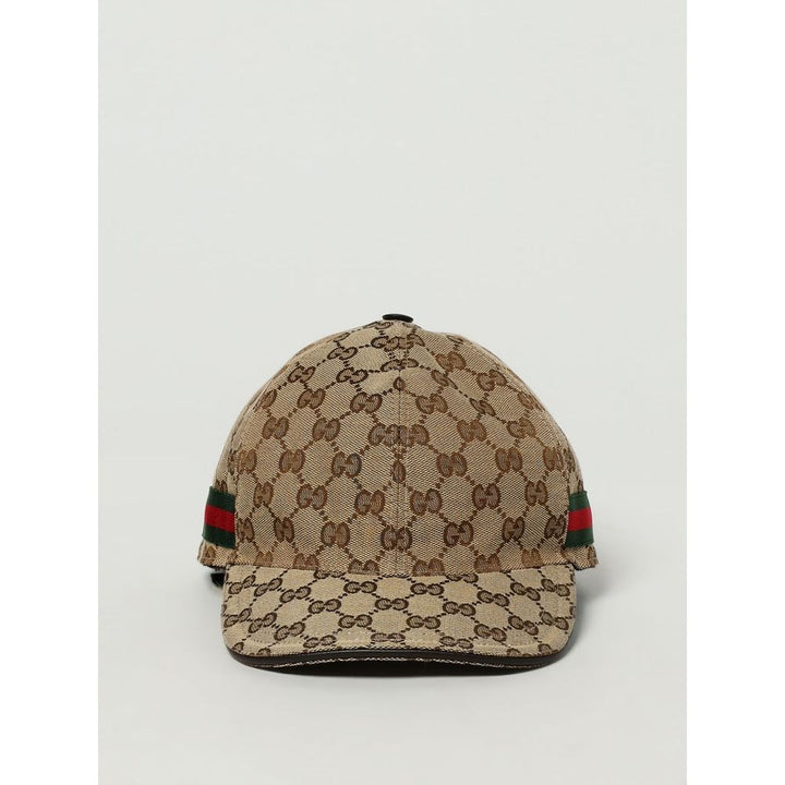 Gucci Beige Cotton And Leather Cap (Baseball Hat)