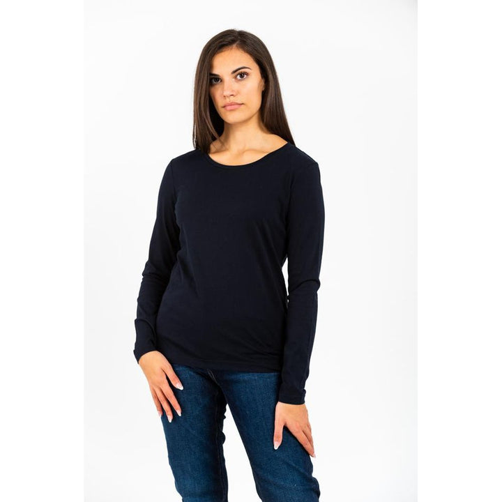Gas Blue Cotton Long Sleeve T-Shirt