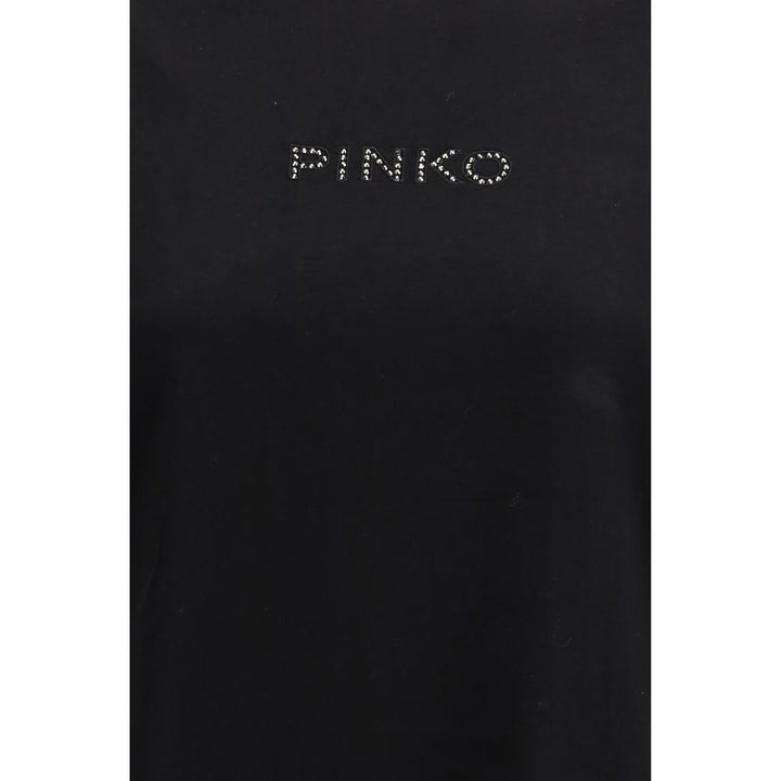 PINKO Black Cotton T-Shirt