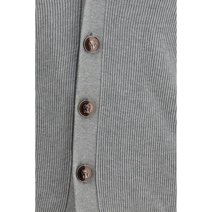 Brunello Cucinelli Gray Cotton Cardigan